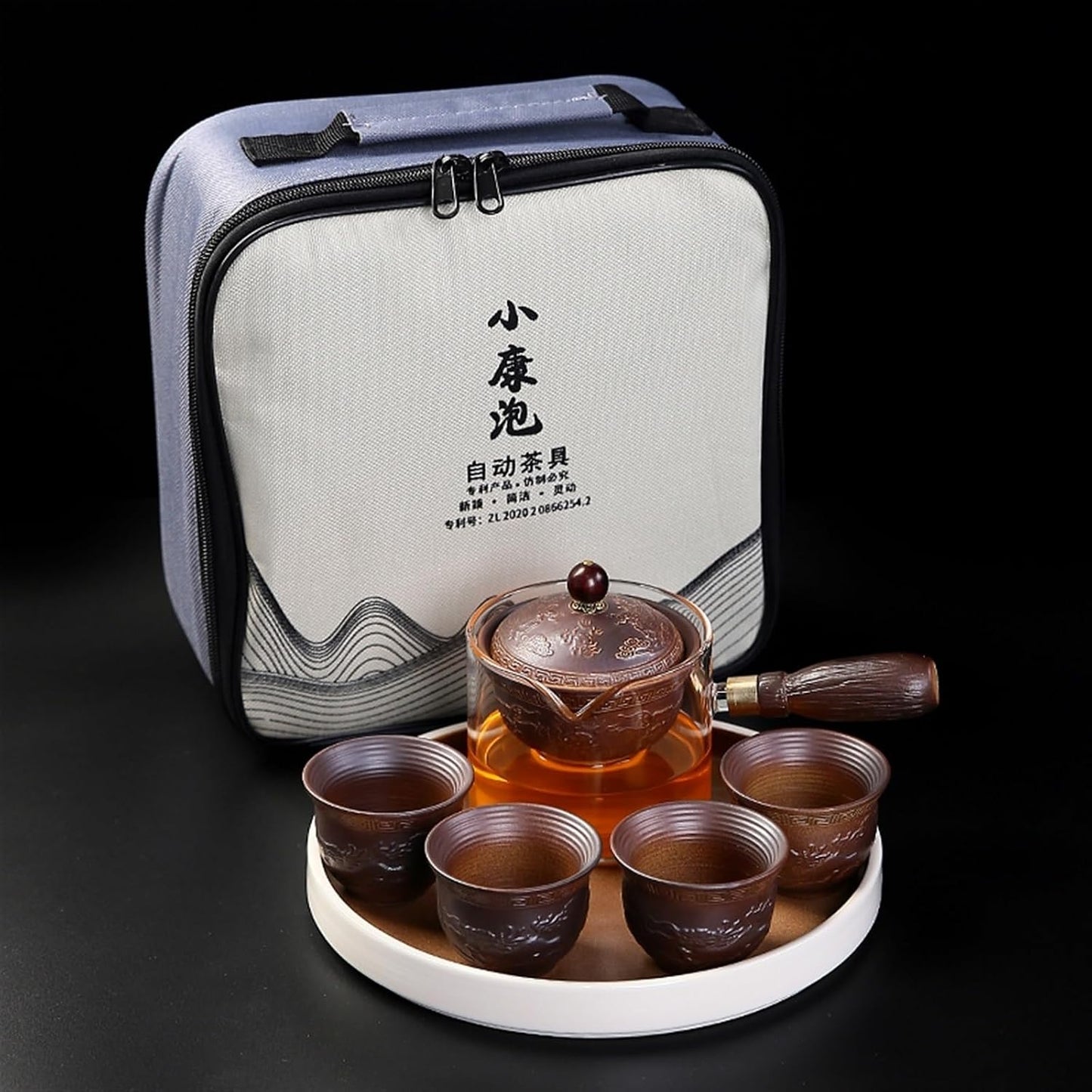 Chinese/Japanese Tea Set Portable Glass Ceramic Chinese Kung Fu Tea set Travel Tea Set Teaware Sets Teapot For Tea Teapot Tea Cup Set Tea Maker Infuser Portable Teapot Set Tea Gift set (Size : A pot