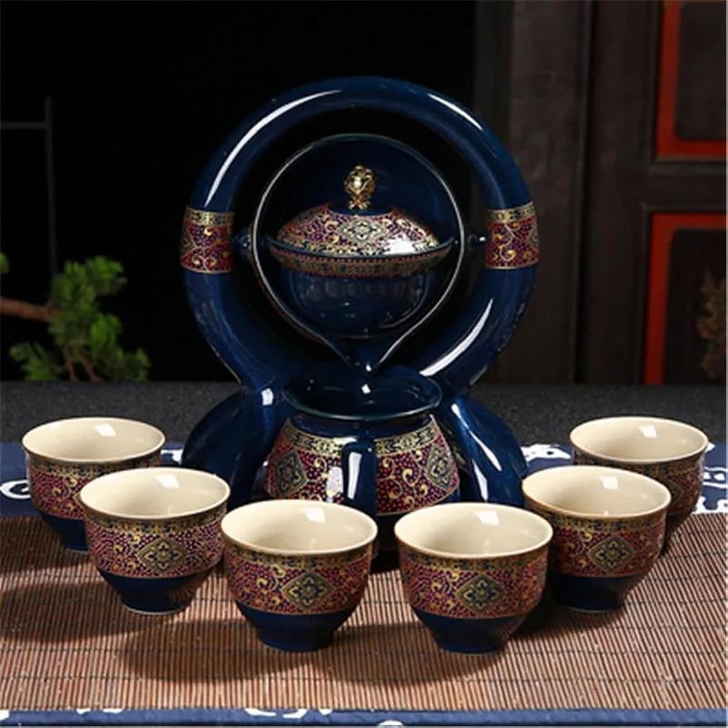Afternoon Tea Set Chinese Portable Tea Set Ceramic Outdoor Travel Afternoon Teapot Set Crockery Porcelain Tea Cup Set Teaware Sets Gift For Friend Tea Set For Adults (Size : F)