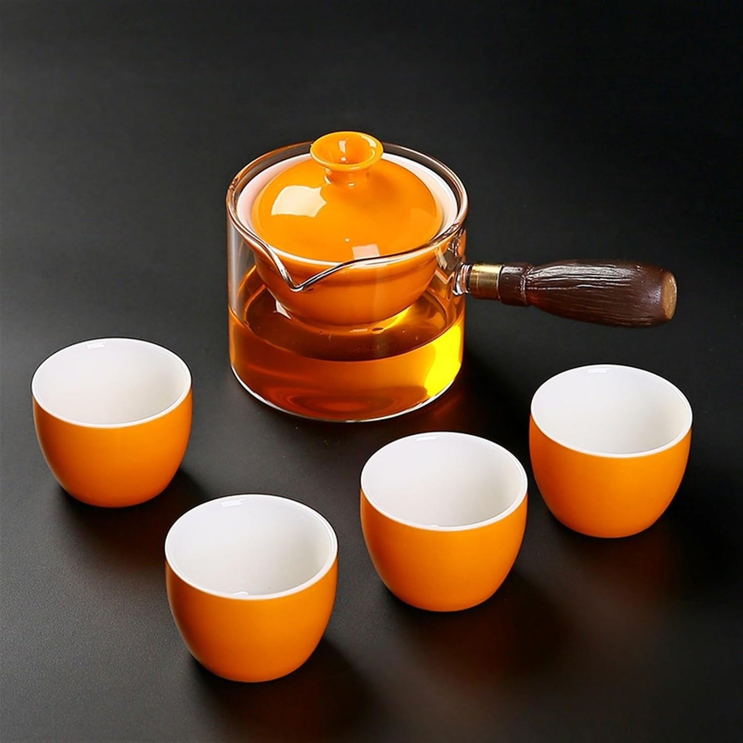 Chinese/Japanese Tea Set Portable Glass Ceramic Chinese Kung Fu Tea set Travel Tea Set Teaware Sets Teapot For Tea Teapot Tea Cup Set Tea Maker Infuser Portable Teapot Set Tea Gift set (Size : A pot