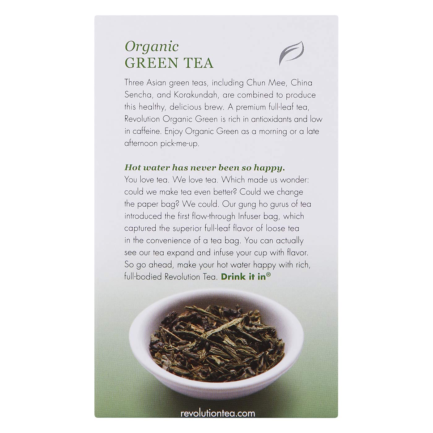 Revolution Tea - Mesh Infuser Full Leaf Tea - Organic Green Tea - 30 Bags