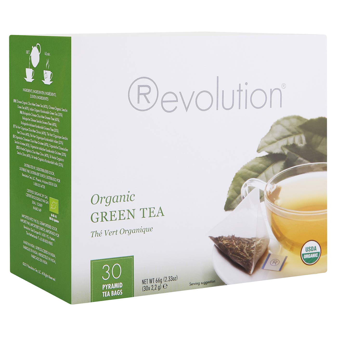 Revolution Tea - Mesh Infuser Full Leaf Tea - Organic Green Tea - 30 Bags