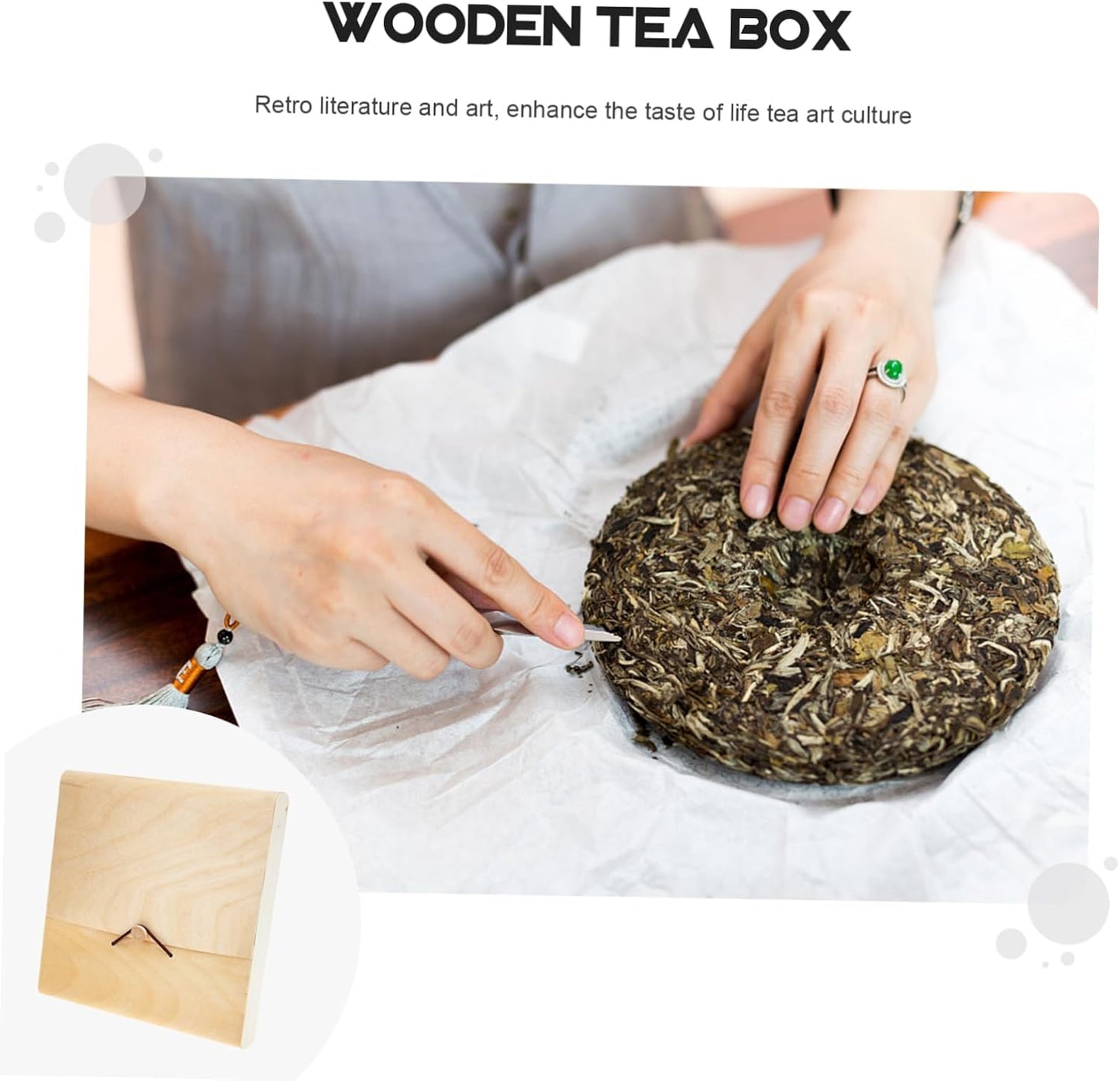 SWOOMEY tea cake box tea display tea leaf case tea chest loose tea container compressed puerh tea storage puerh tea cake holder tea bag case cake container Tea Holder gift wooden saucer