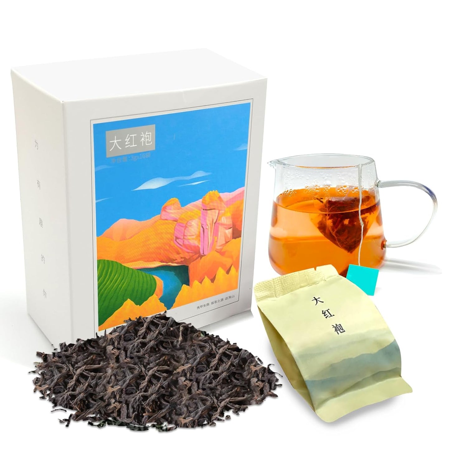 Chinese Pu'er Tea - Puerh Tea Bag Yun Nan Puer Tea Bags Pu erh Tea Organic China Puer Tea 16 Bags 48g/1.7oz 云南普洱熟茶
