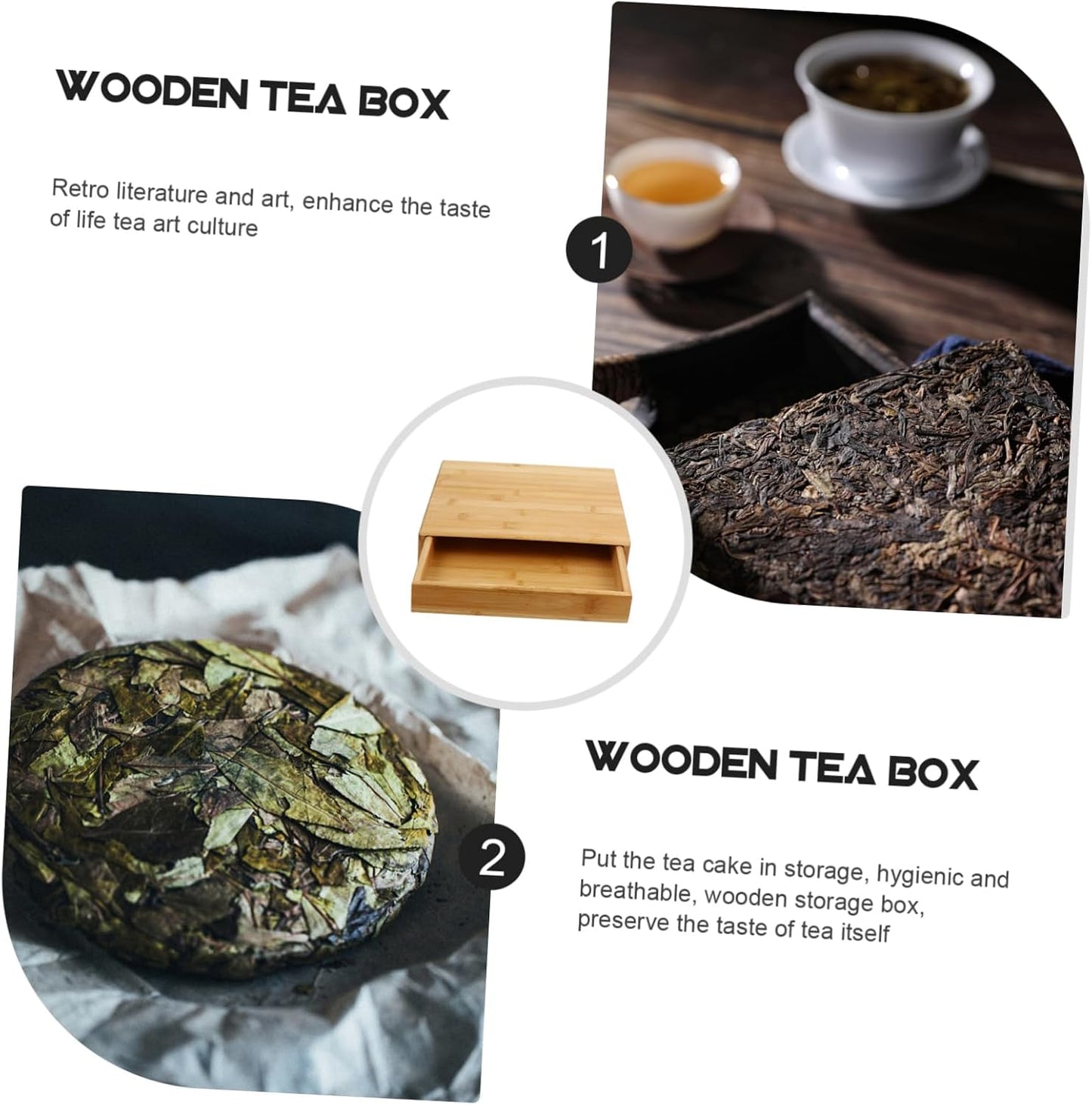 Abaodam 1Pc Box tea cake packaging box tea bag holder tea desktop organizer retro bracelet dresser puerh tea cake tea bag dispenser tea bag cabinet Wood tea cake tea storage tank