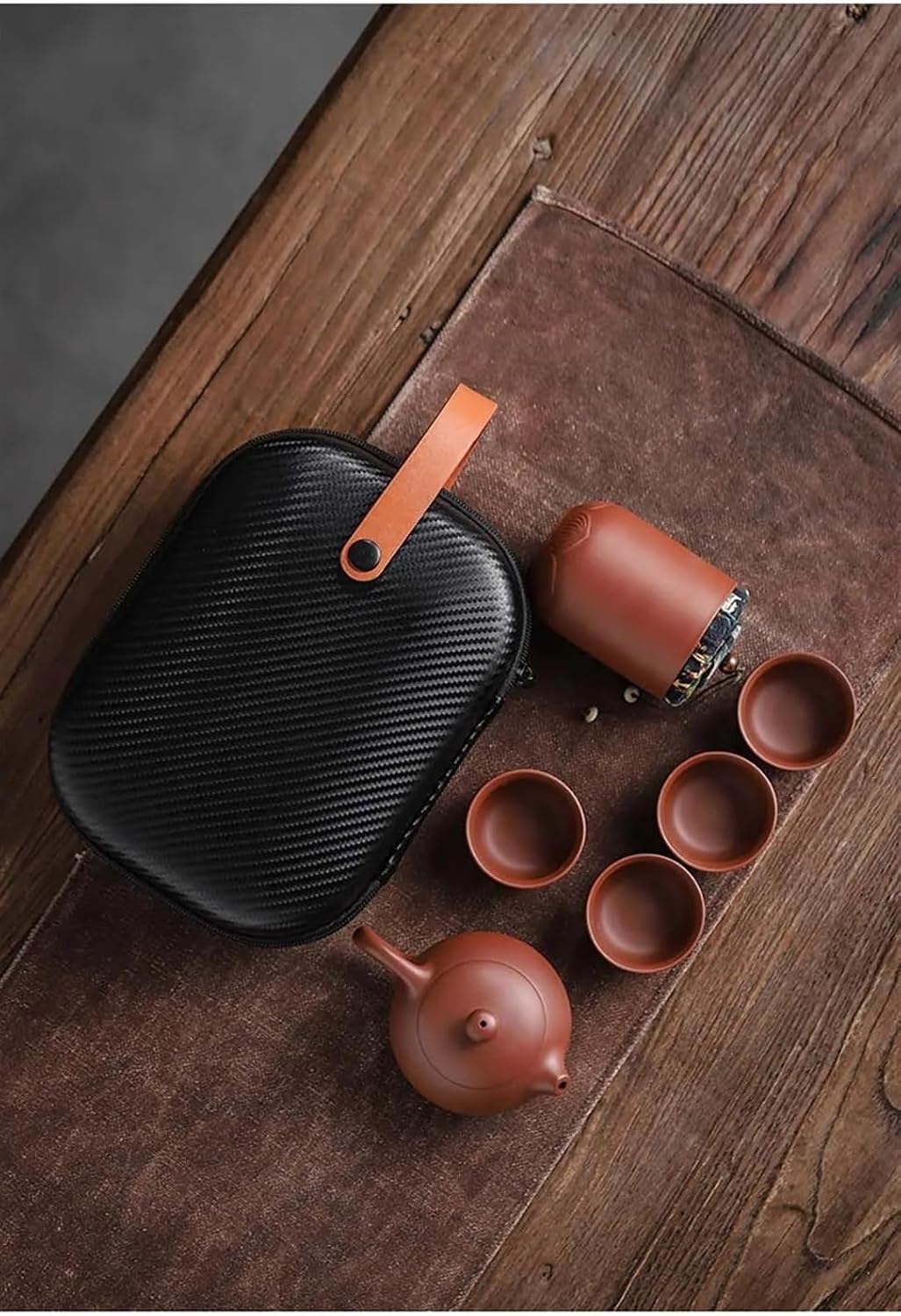 Afternoon Tea Set Purple Sand Tea Cup Ceramic Portable Teapot Set Outdoor Travel Gaiwan Tea Cup of Ceremony Teacup Fine Gift Kung Fu Tea Set Tea Set for Adults