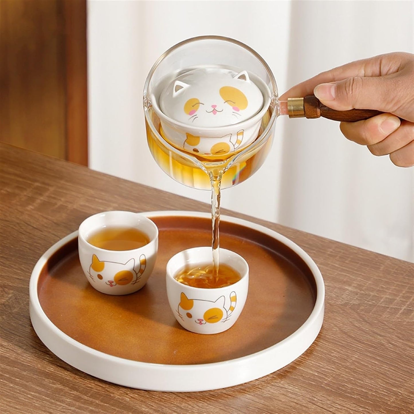 Chinese/Japanese Tea Set Portable Glass Ceramic Chinese Kung Fu Tea set Travel Tea Set Teaware Sets Teapot For Tea Teapot Tea Cup Set Tea Maker Infuser Portable Teapot Set Tea Gift set (Size : A pot