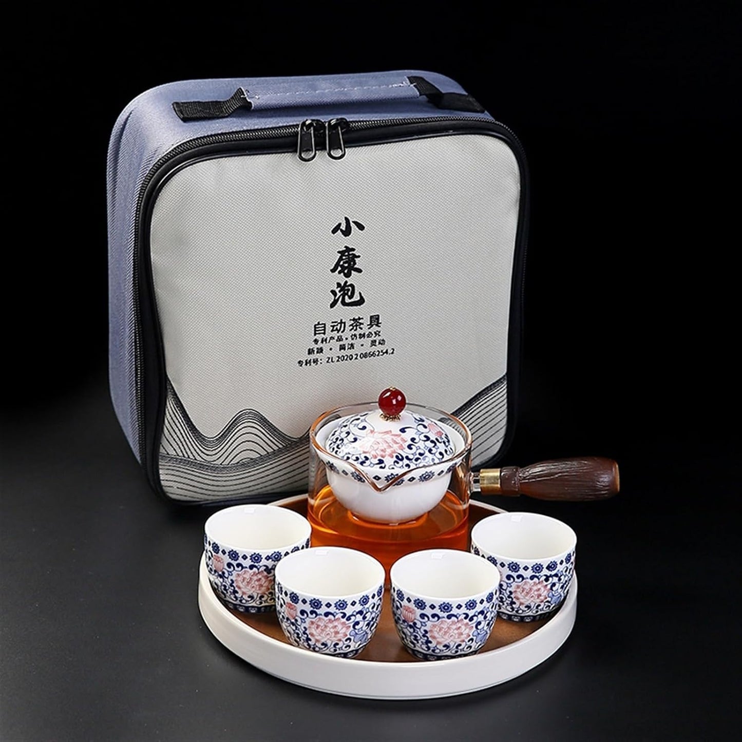 Chinese/Japanese Tea Set Portable Glass Ceramic Chinese Kung Fu Tea set Travel Tea Set Teaware Sets Teapot For Tea Teapot Tea Cup Set Tea Maker Infuser Portable Teapot Set Tea Gift set (Size : A pot
