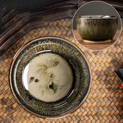 75ml / 60 ml Jianzhan Teacup Chinese zodiac Pattern Tea Bowl Kungfu Ceramic Tea Cup Coffee Mugs Ceremony Teaware Drinkware