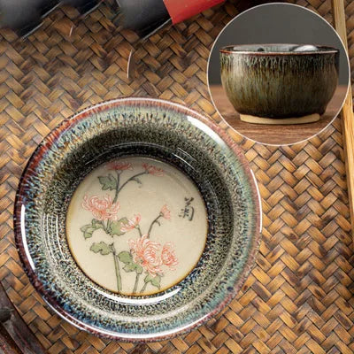 75ml / 60 ml Jianzhan Teacup Chinese zodiac Pattern Tea Bowl Kungfu Ceramic Tea Cup Coffee Mugs Ceremony Teaware Drinkware