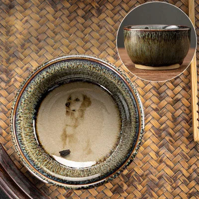75ml / 60 ml Jianzhan Teacup Chinese zodiac Pattern Tea Bowl Kungfu Ceramic Tea Cup Coffee Mugs Ceremony Teaware Drinkware