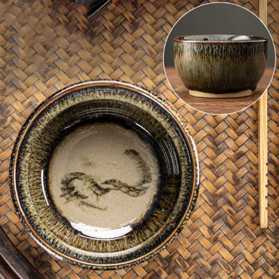 75ml / 60 ml Jianzhan Teacup Chinese zodiac Pattern Tea Bowl Kungfu Ceramic Tea Cup Coffee Mugs Ceremony Teaware Drinkware