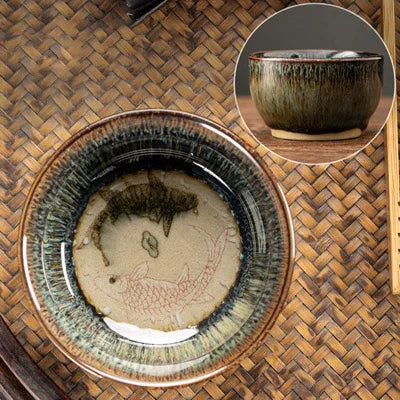 75ml / 60 ml Jianzhan Teacup Chinese zodiac Pattern Tea Bowl Kungfu Ceramic Tea Cup Coffee Mugs Ceremony Teaware Drinkware