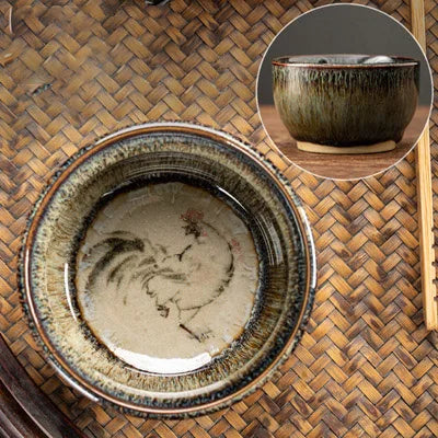 75ml / 60 ml Jianzhan Teacup Chinese zodiac Pattern Tea Bowl Kungfu Ceramic Tea Cup Coffee Mugs Ceremony Teaware Drinkware