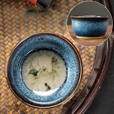 75ml / 60 ml Jianzhan Teacup Chinese zodiac Pattern Tea Bowl Kungfu Ceramic Tea Cup Coffee Mugs Ceremony Teaware Drinkware