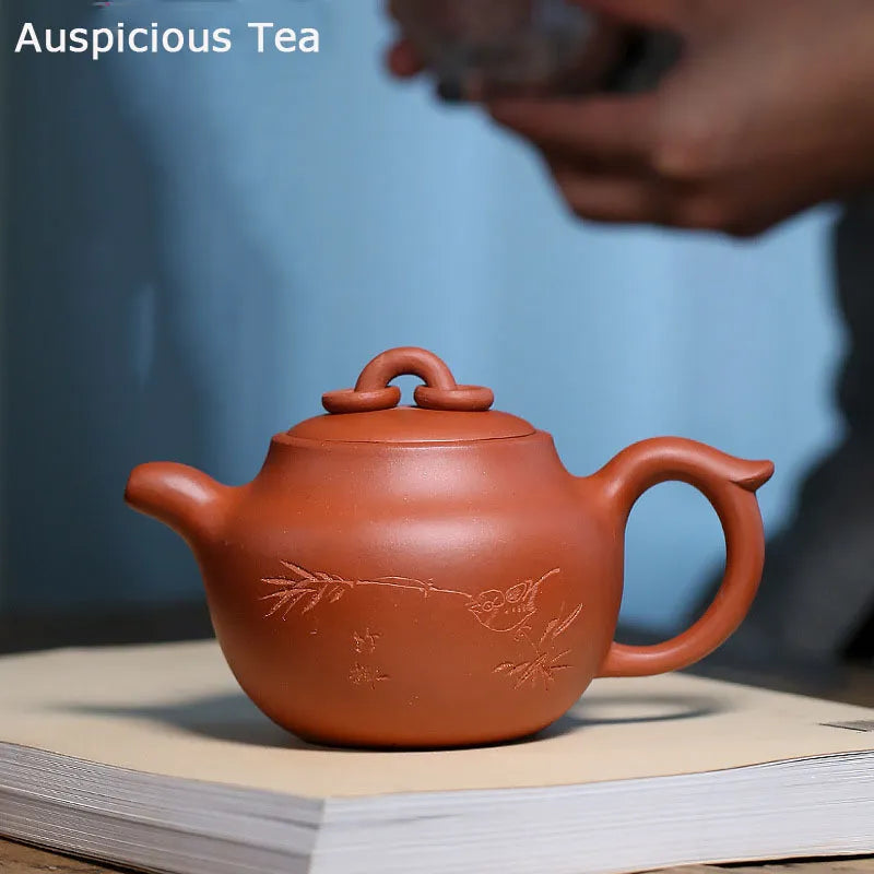 370ml Purple Clay Teapot Handmade Yixing Raw Ore Clear Cement Large-capacity Teapot Quality Teapot Kungfu Tea Set Cute Teapot