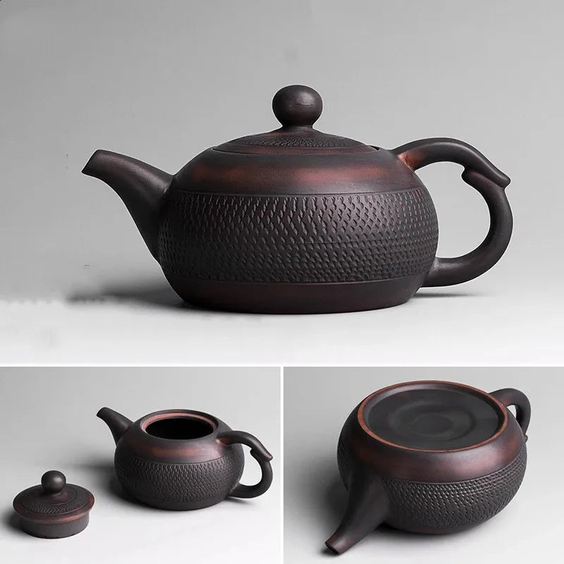 Purple Pottery Pot Ceramic Kung Fu Teapot Handmade Teapot Small Teapot Tea Kettle 240726