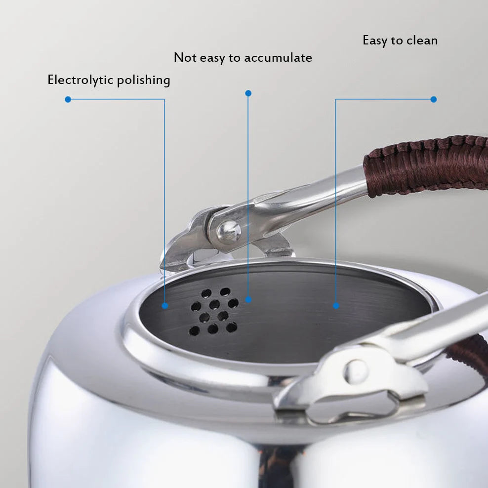 800ML 304 Stainless Steel Boiling Kettle Office Home Tea Maker Kung Fu Tea Set Teapot For Beauty Health Embossed Tea Infuser