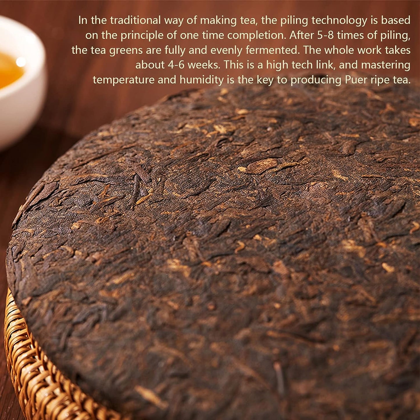Puer Tea Cake Cooked Puer Dark Tea Aged Fermented Cook Pu erh Tea Yunnan Presses Tea Cake Gift for Home Guests Family Tea Lovers