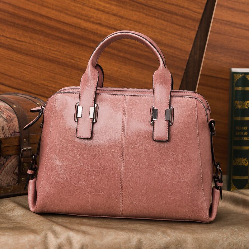 Genuine Leather Large Top Handle Bag for Women, New Fashionable Minimalist Cowhide Crossbody Purse, Stylish Everyday Handbag for Ladies