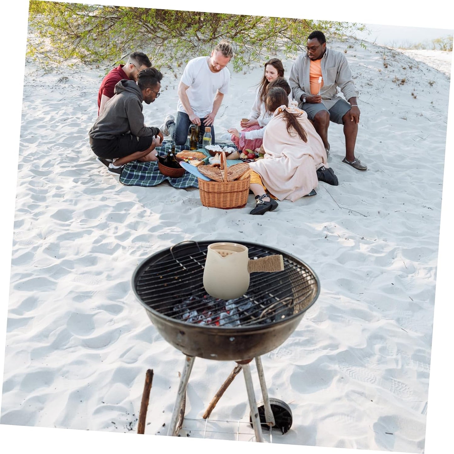 FELTECHELECTR Charcoal Stove Chinese Kung Fu Teapot Chinese Kungfu Teapot Classic Tea Kettle Clay Tea Kettle Chinese Zisha Clay Pot Stovetop Tea Kettle Ceramic Teapot Indoor Japan Portable Rope