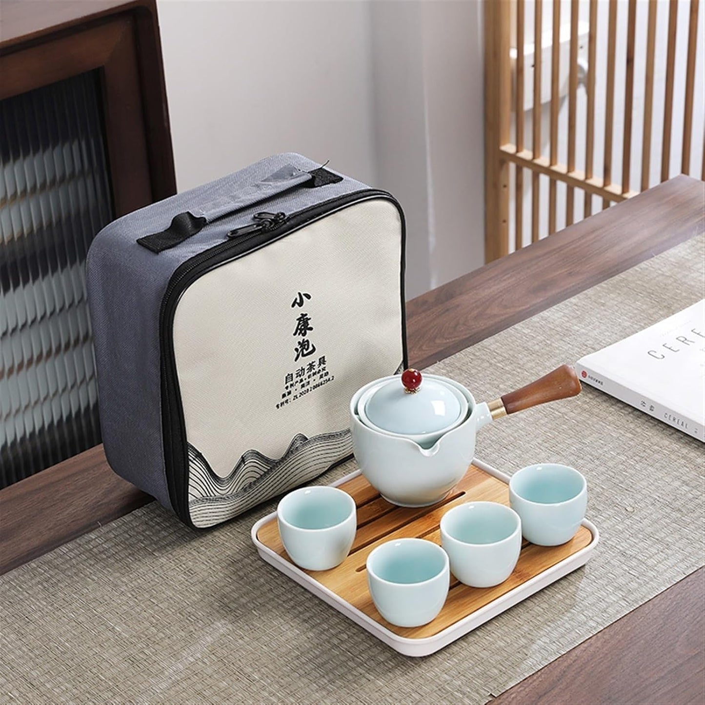 Chinese/Japanese Tea Set Portable Glass Ceramic Chinese Kung Fu Tea set Travel Tea Set Teaware Sets Teapot For Tea Teapot Tea Cup Set Tea Maker Infuser Portable Teapot Set Tea Gift set (Size : A pot