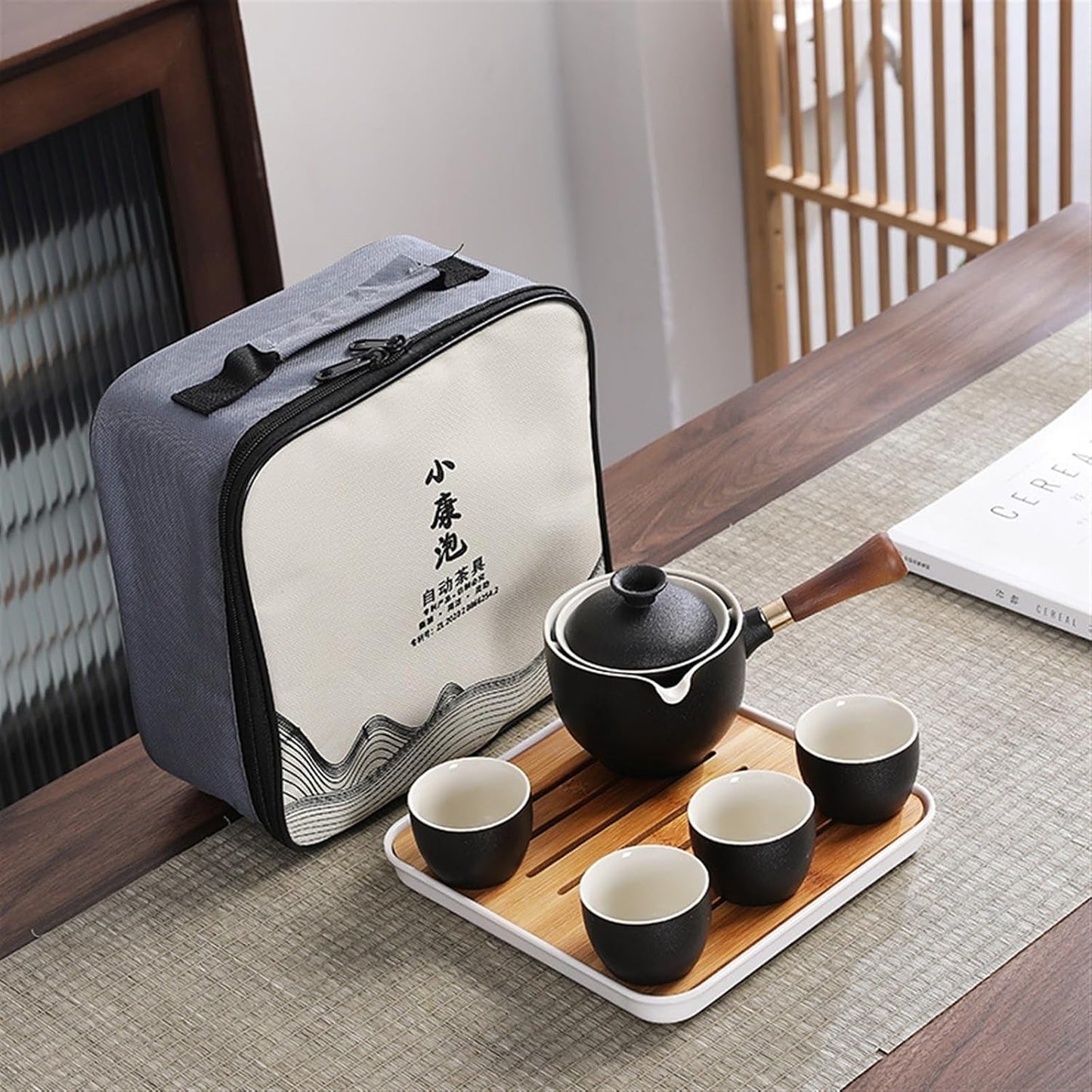 Chinese/Japanese Tea Set Portable Glass Ceramic Chinese Kung Fu Tea set Travel Tea Set Teaware Sets Teapot For Tea Teapot Tea Cup Set Tea Maker Infuser Portable Teapot Set Tea Gift set (Size : A pot