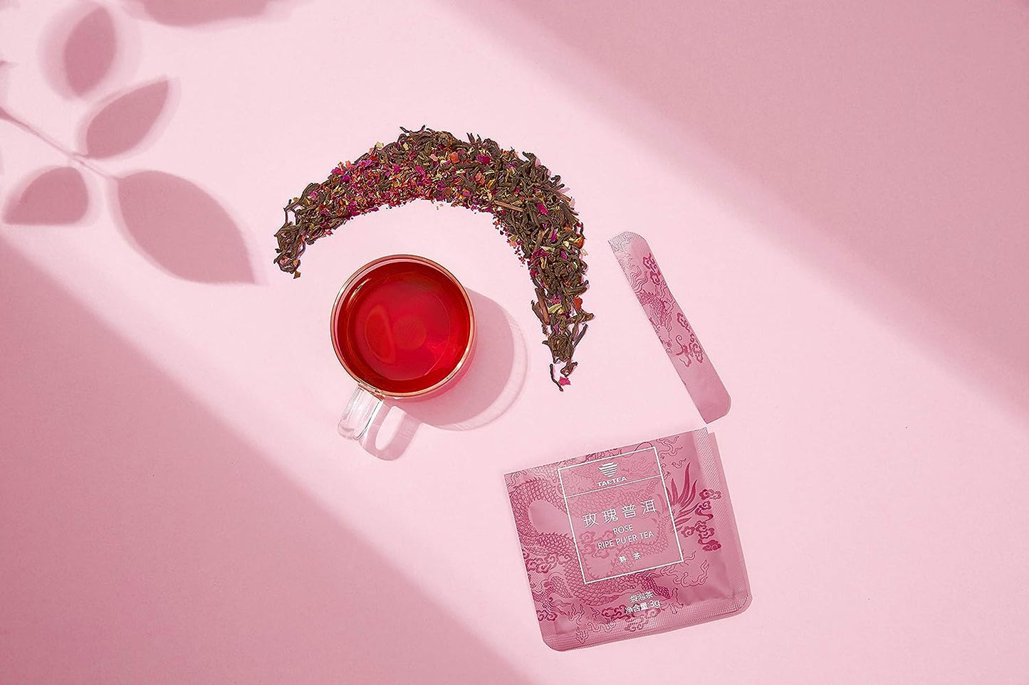TAETEA Puerh Tea Bags, Pu-erh Assorted Tea Sachets Pack with Aged Fermented Puerh Tea Loose Leaf 12 Bags (Rose)