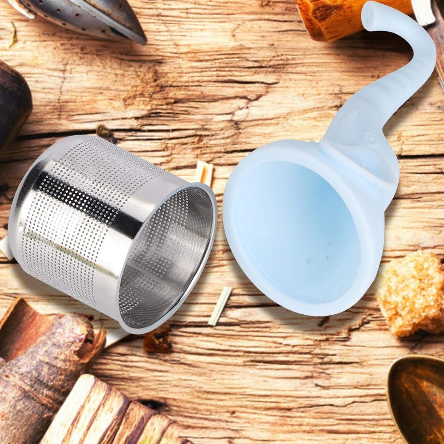 Tea Strainer Food-grade Silicone Kitchen Gadget for Tea Creative Elephant-Shaped Fit Puerh Tea Teapots Mugs for Tea Cups(blue)