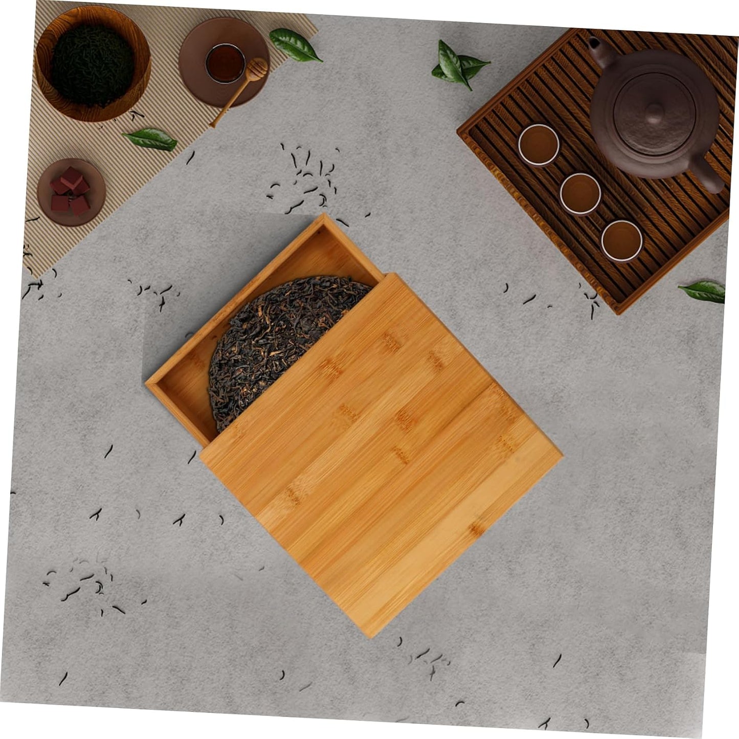 Abaodam 1Pc Box tea cake packaging box tea bag holder tea desktop organizer retro bracelet dresser puerh tea cake tea bag dispenser tea bag cabinet Wood tea cake tea storage tank