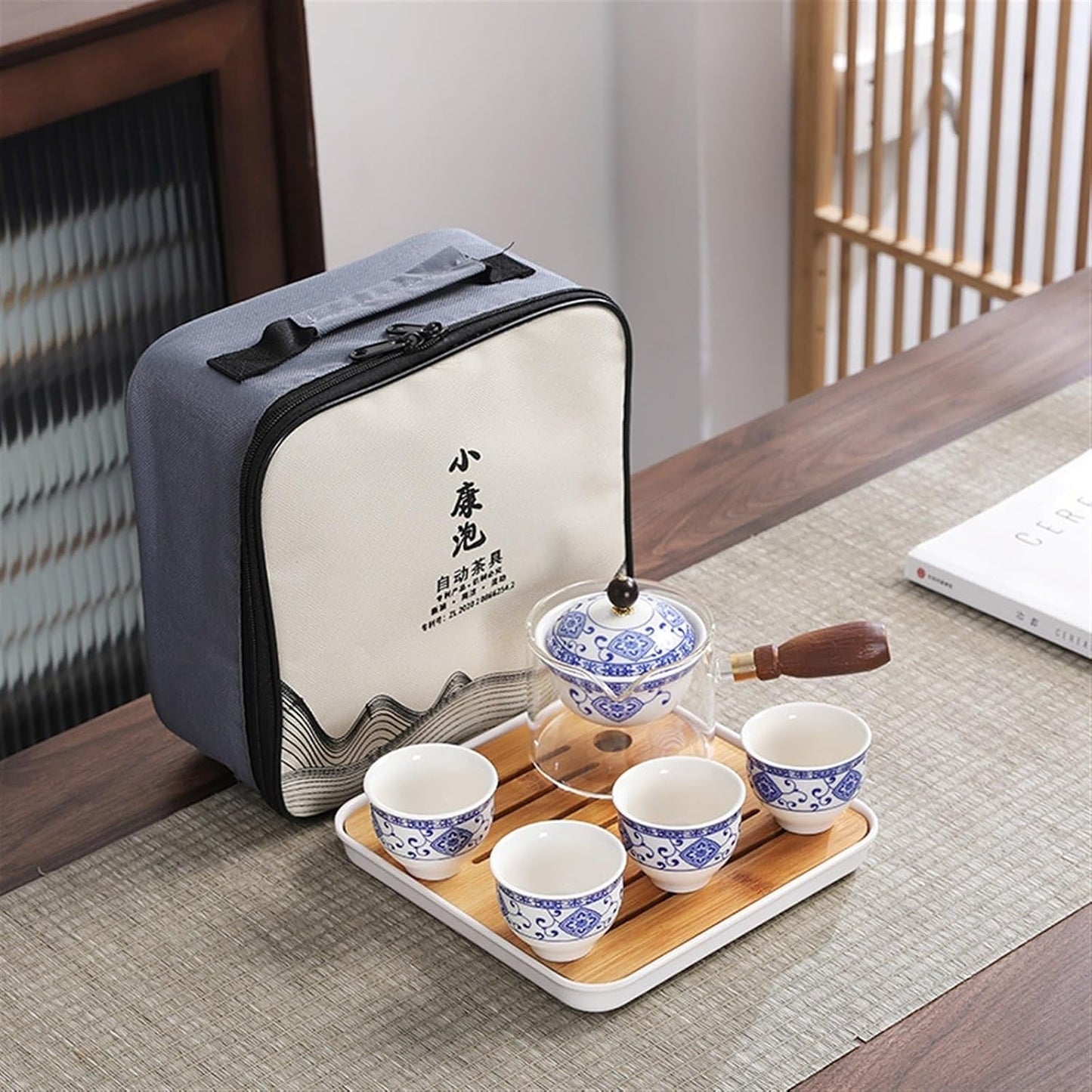 Chinese/Japanese Tea Set Portable Glass Ceramic Chinese Kung Fu Tea set Travel Tea Set Teaware Sets Teapot For Tea Teapot Tea Cup Set Tea Maker Infuser Portable Teapot Set Tea Gift set (Size : A pot