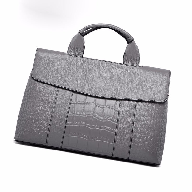 New Arrival Croc-Effect Genuine Leather Handbag for Women, A Large Capacity Crossbody Shoulder Bag with European & American Fashionable Versatile Design