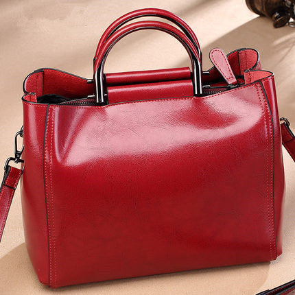 Genuine Leather Large Mom Tote Bag for Women, New Multifunctional Shoulder Crossbody Top Handle Handbag, Versatile Everyday Purse for Ladies