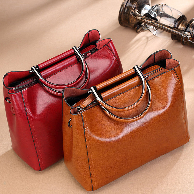 Genuine Leather Large Mom Tote Bag for Women, New Multifunctional Shoulder Crossbody Top Handle Handbag, Versatile Everyday Purse for Ladies