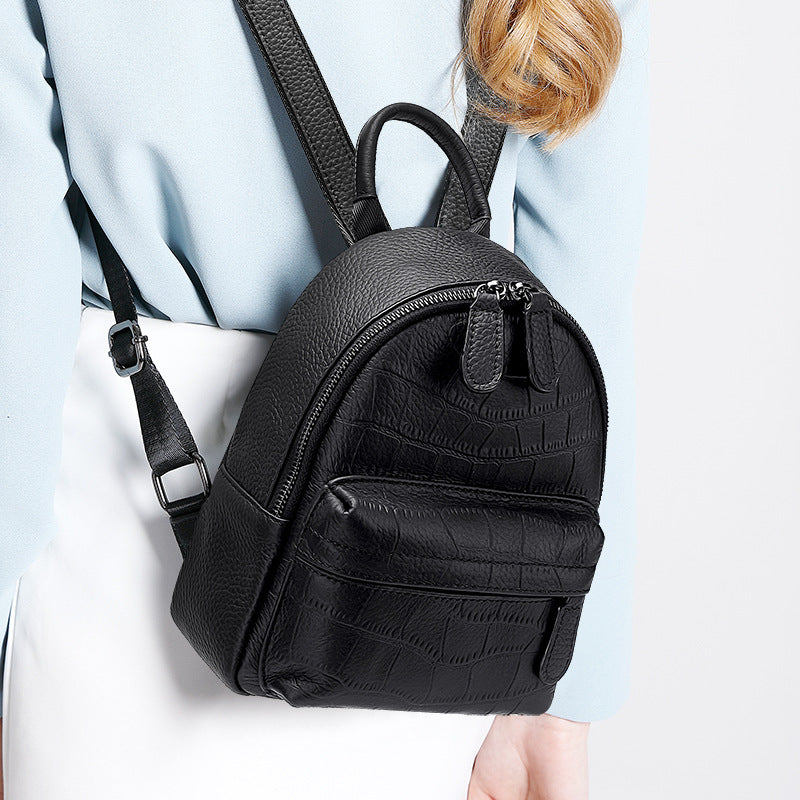 New Arrival Croc-Effect Casual Backpack for Women, A Trendy School Daypack Perfect for Middle School Girls & Everyday Use