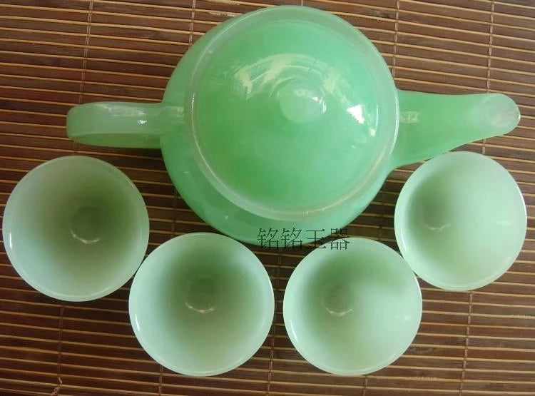 Afghanistan white jade teapot Kungfu Teapot Tea Set