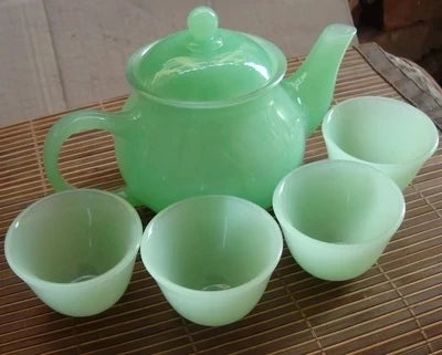 Afghanistan white jade teapot Kungfu Teapot Tea Set
