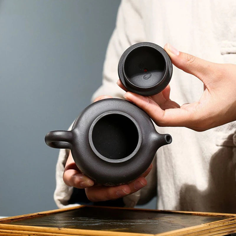 Antique Black Mud Purple Clay Tea Pot Yixing Raw Ore Beauty Tea Maker Chinese Zisha Filter Teapot Home Customized Teaware 190ml