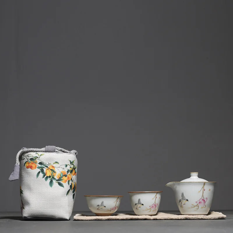 Antique Ceramic Tea Set Chinese Tea Pot and Cup Set Handmade Filter Beauty Tea Infuser Tradition Tea Ceremony Accessories