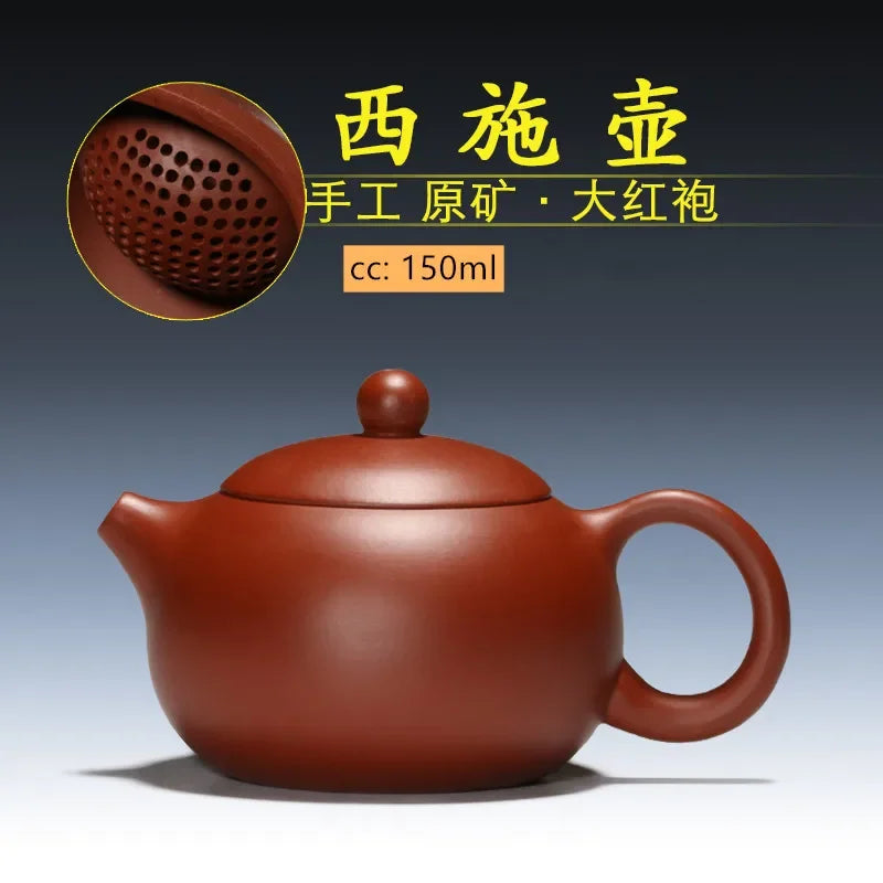Authentic Yixing Purple Clay Teapot Dahongpao Xishi Tea Pot Handmade Ball Hole Filter Tea Infuser Household Customized Teaware