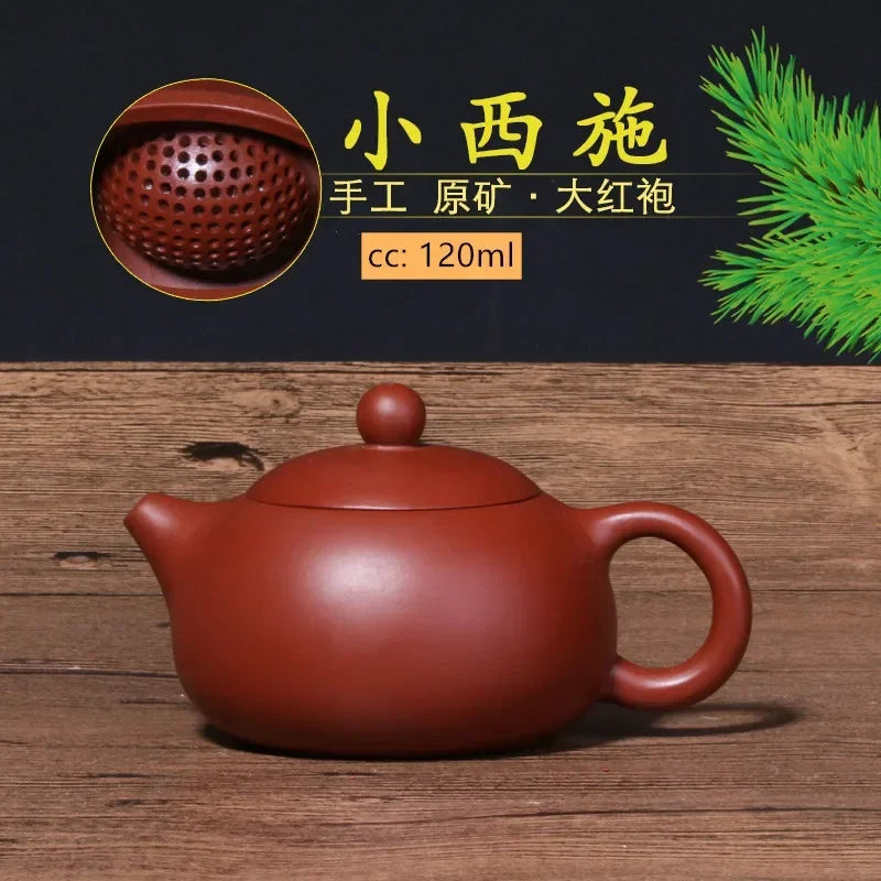 Authentic Yixing Purple Clay Teapot Dahongpao Xishi Tea Pot Handmade Ball Hole Filter Tea Infuser Household Customized Teaware