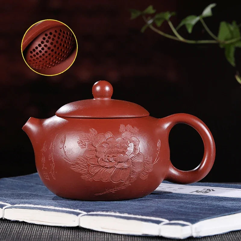 Authentic Yixing Purple Clay Teapot Dahongpao Xishi Tea Pot Handmade Ball Hole Filter Tea Infuser Household Customized Teaware