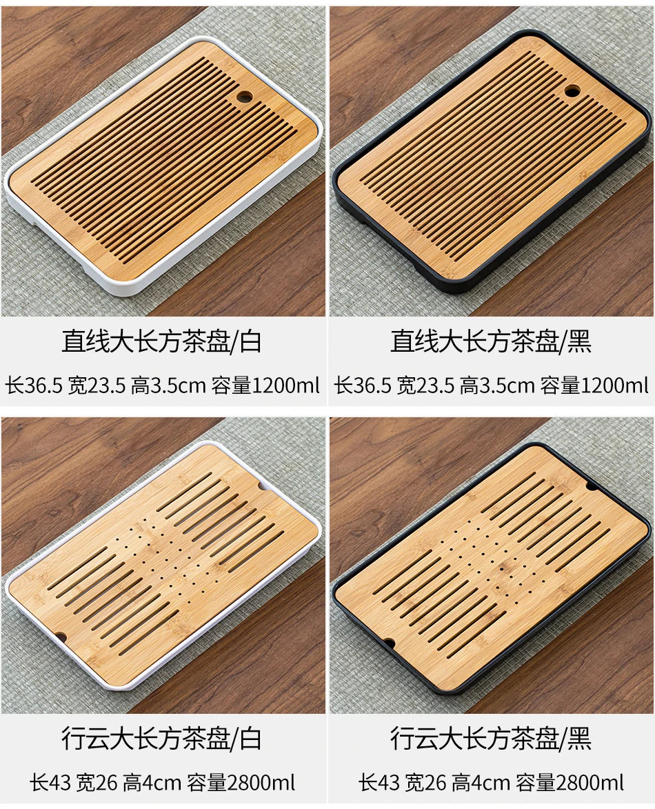 Bamboo Tea Tray Pu'er tea Tea Board  1PC Drainage Water Storage kung-fu Tea Set Tea Table Chinese Tea Room Board Ceremony Tools