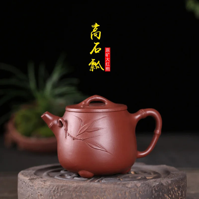 Big Red hong pao Mud Siting Teapot Pot Yixing Purply Clay Teapot Chinese Kongfu Tea Pots 220ml Teaware