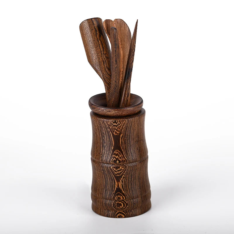 Black Sandalwood Tea Ceremony Chicken Wings, 6 Gentlemen Kungfu Tea Set Accessories, Tea Making Tools, Tea Clip Spoon