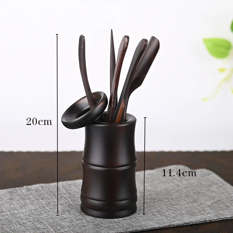 Black Sandalwood Tea Ceremony Chicken Wings, 6 Gentlemen Kungfu Tea Set Accessories, Tea Making Tools, Tea Clip Spoon