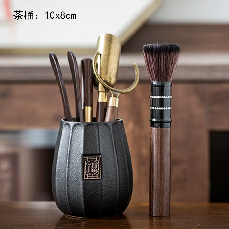 Black Sandalwood Tea Set, Tea Ceremony, Six Gentlemen Suit, Tea Making Tools, Clip Needle Spoon, Tea Set, Tea Art Accessories