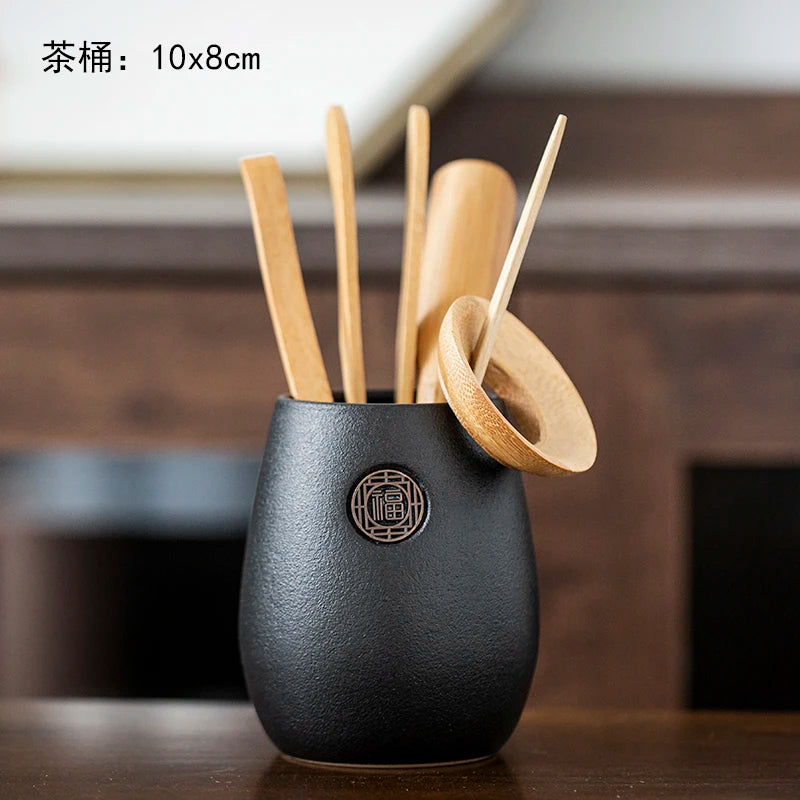 Black Sandalwood Tea Set, Tea Ceremony, Six Gentlemen Suit, Tea Making Tools, Clip Needle Spoon, Tea Set, Tea Art Accessories