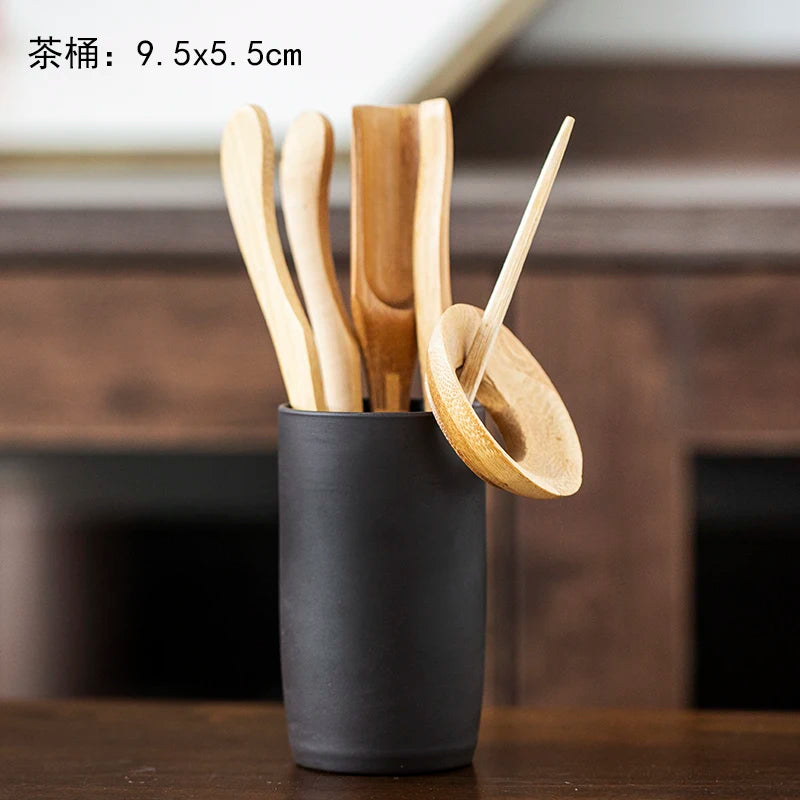 Black Sandalwood Tea Set, Tea Ceremony, Six Gentlemen Suit, Tea Making Tools, Clip Needle Spoon, Tea Set, Tea Art Accessories