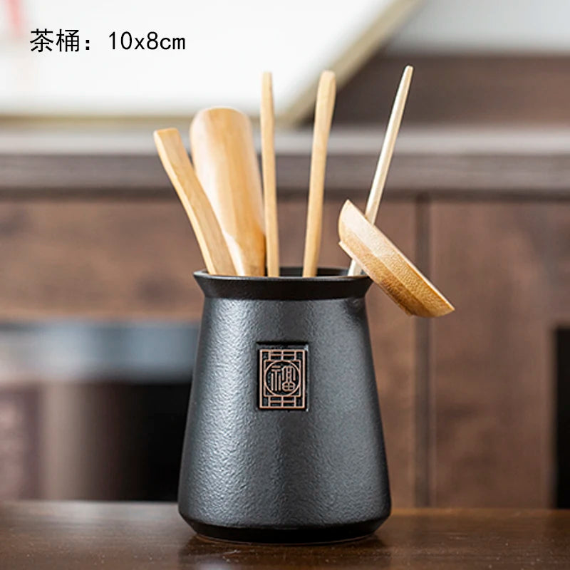 Black Sandalwood Tea Set, Tea Ceremony, Six Gentlemen Suit, Tea Making Tools, Clip Needle Spoon, Tea Set, Tea Art Accessories