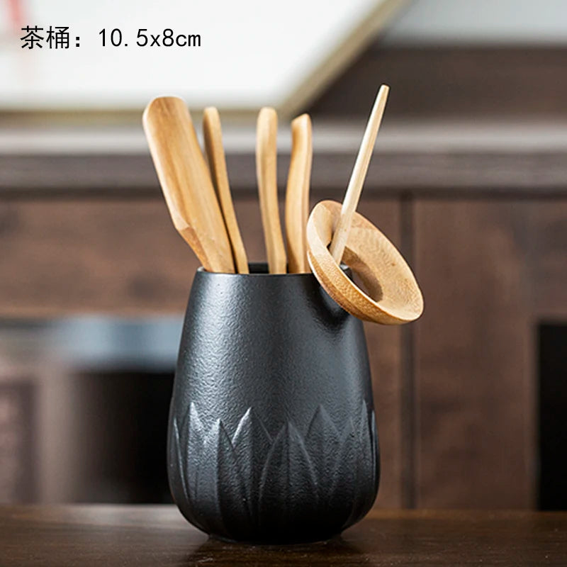 Black Sandalwood Tea Set, Tea Ceremony, Six Gentlemen Suit, Tea Making Tools, Clip Needle Spoon, Tea Set, Tea Art Accessories